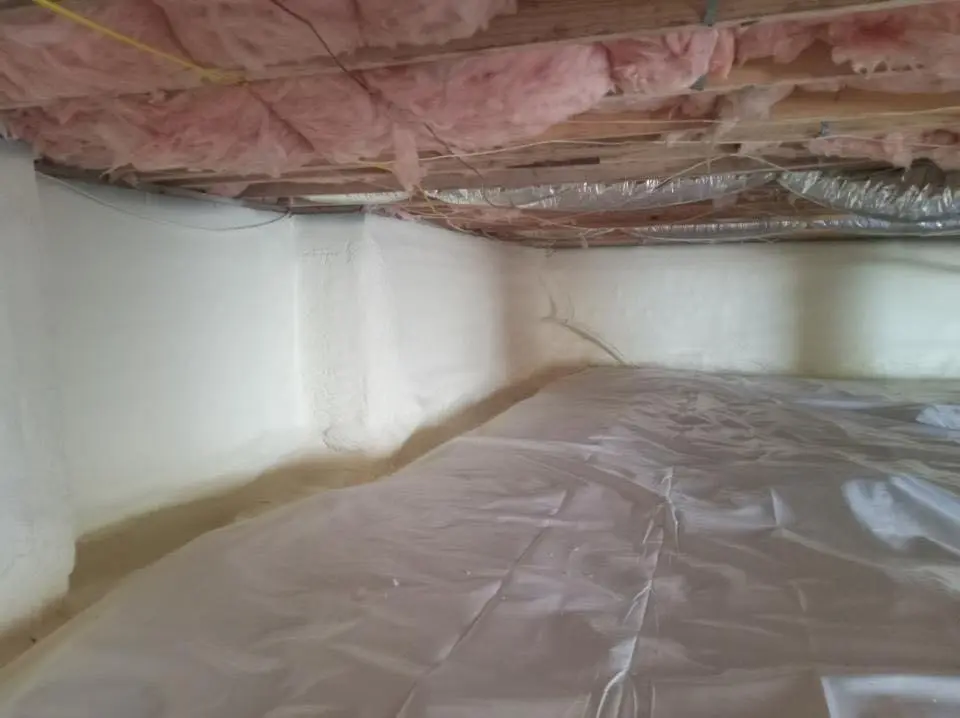 Crawl space encapsulation with closed-cell spray foam for Spray Foam Roofing Repair in Newport